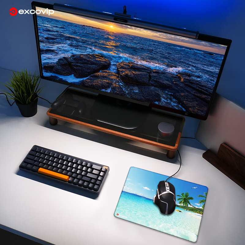 EXCO Island Coconut Forest Thin Anime Cute Mouse Pad, Small Size with Locking Ed...