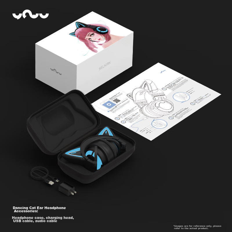 YOWU Cat Ear Headphones 3G, Wireless Bluetooth 5.0, Gaming Headset for PUBG, Cut...