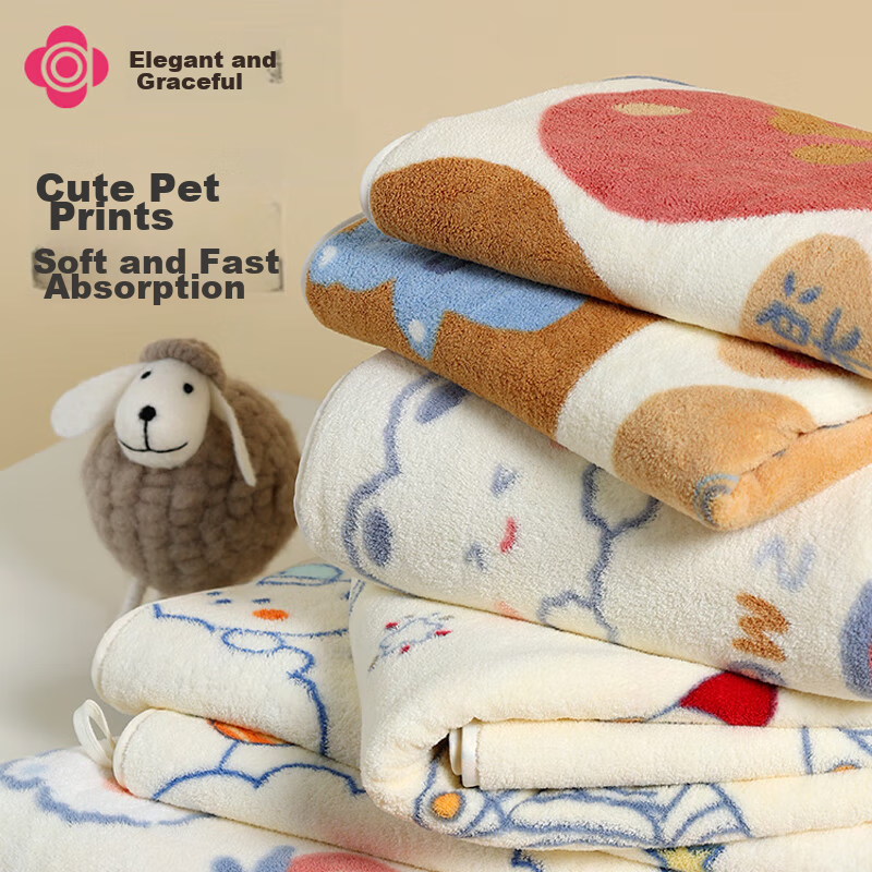 Grace Towels, 4 Pack, Class A Soft Snowflake Fleece, Face And Bath Towels, Quick...