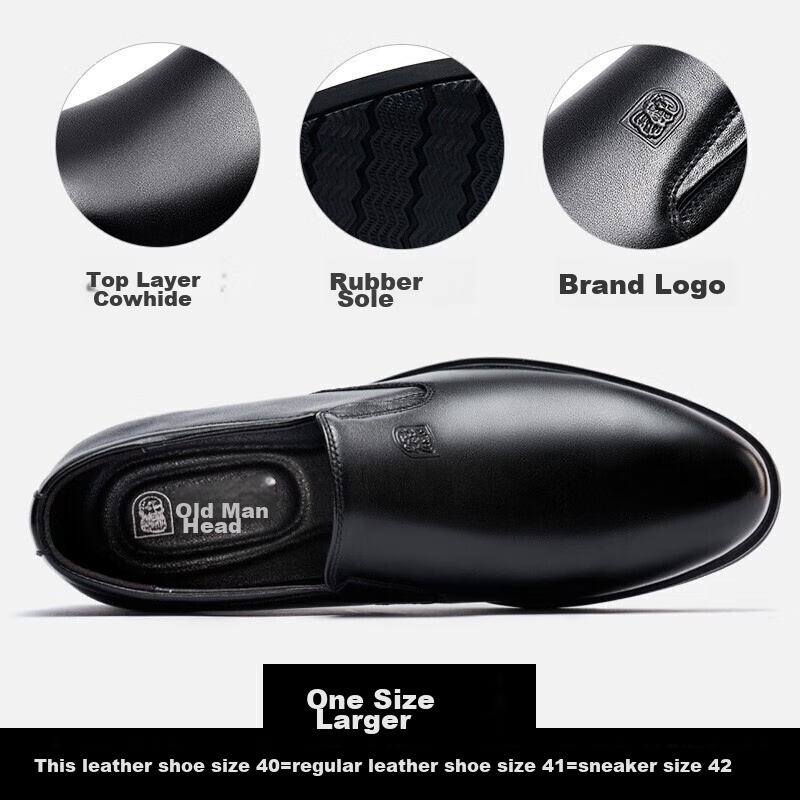 LAORENTOU Leather Shoes for Men, Business Formal Shoes, Korean Style Casual Shoe...