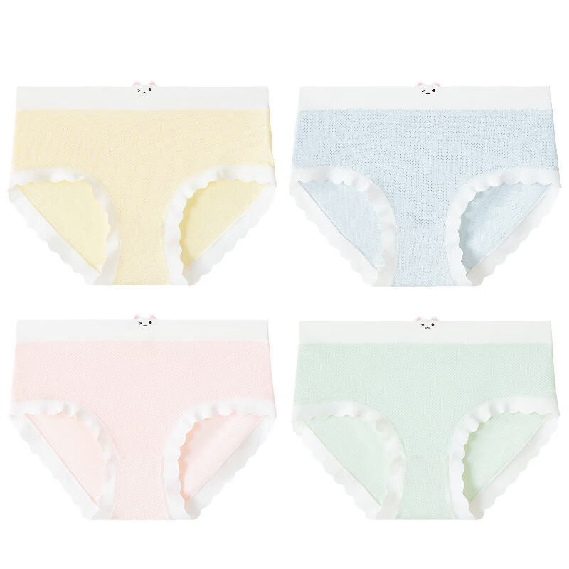 Langsha Children's Underwear, Girls' Summer Ice Silk Seamless Mesh, High School...