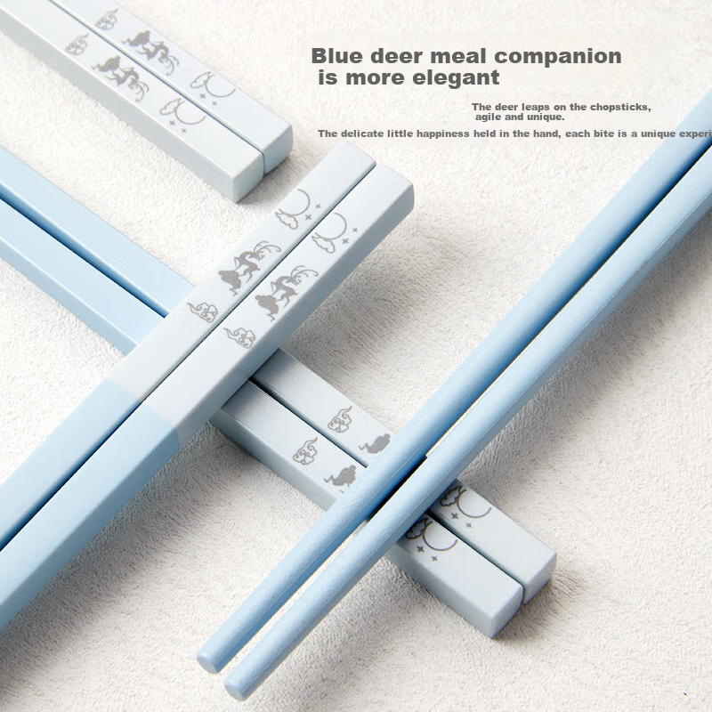 Tang Zongkuai One-Piece Forming Craft Alloy Chopsticks 10 Pairs Set - Engraved w...