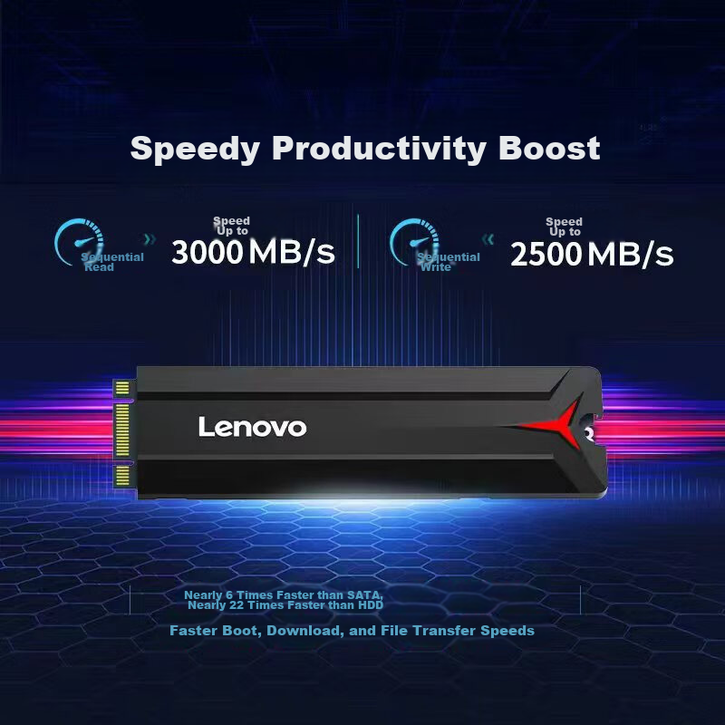 Lenovo 256GB SSD, M.2 Interface (NVMe Protocol), SL700 Savior, PCIe 3.0, Compati...
