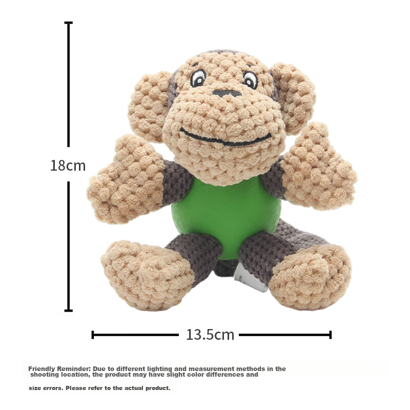 EETOYS Plush Monkey Dog Toy, Durable Chew Toy, Fun Sound-Making, Puppy Companion...