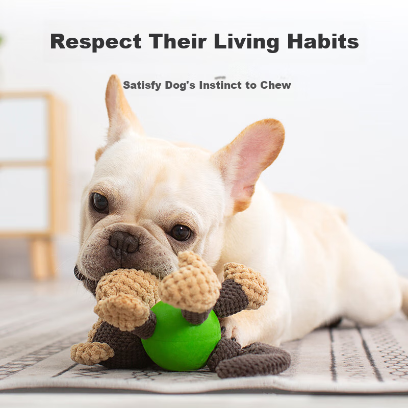 EETOYS Plush Monkey Dog Toy, Durable Chew Toy, Fun Sound-Making, Puppy Companion...