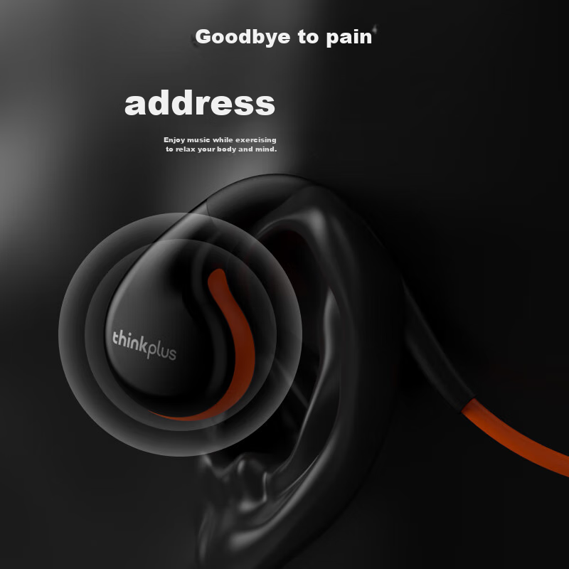 Lenovo Bone Conduction Sports Bluetooth Headphones, IPX7 Waterproof And Dustproo...