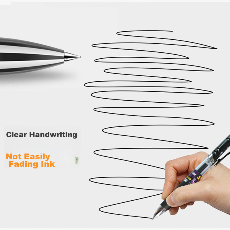 TANGO K35 Gel Pen, Black, Retractable, 0.5mm Bullet Tip, 12-Pack, Water-Based In...