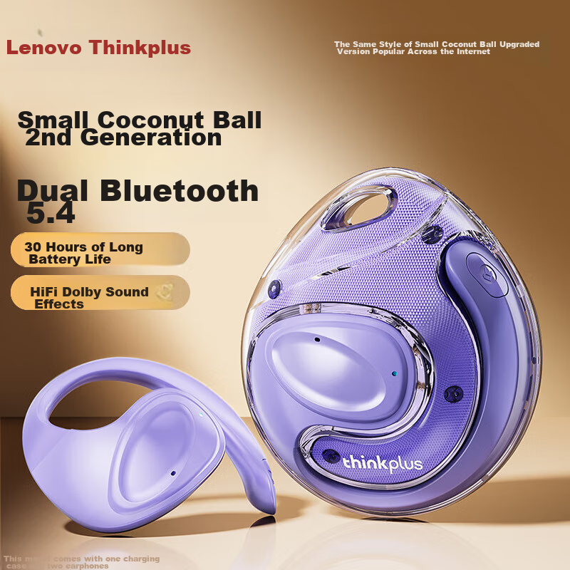 Lenovo [Berlin Voice Top Configuration New Model] Bluetooth Headphones, Bone Con...