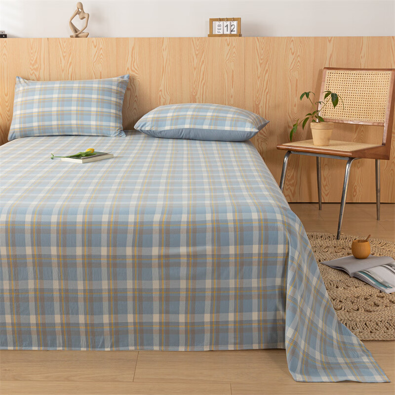 MUJI Class A Pure Cotton Bed Sheet Single Piece, Cotton Single Bed Sheet for Dor...