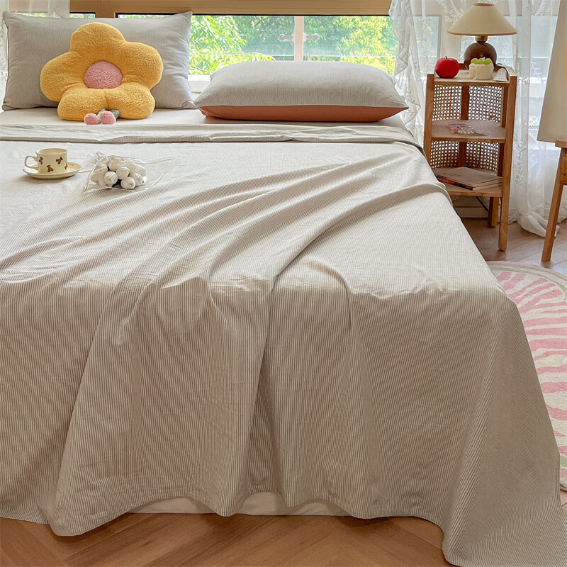 MUJI Class A Pure Cotton Bed Sheet Single Piece, Double Bed Pure Cotton Sheet 20...