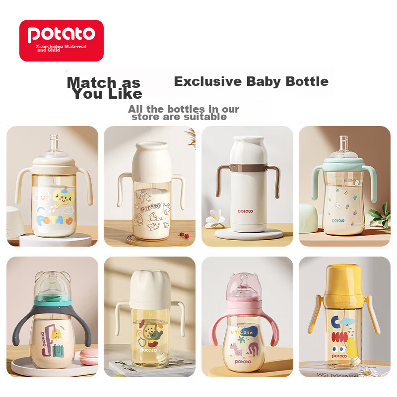 Potato Wide-Neck Liquid Silicone Nipple for Infants, Three-Way Design, Size L fo...