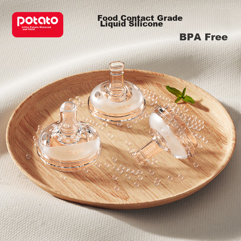 Potato Wide-Neck Liquid Silicone Nipple for Infants, Three-Way Design, Size L fo...