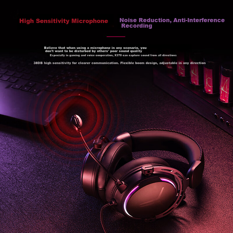 Lenovo X370 USB 7.1 Channel RGB Gaming Headset Esports Headset Headset Computer...