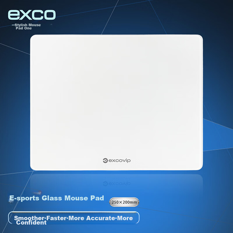 EXCO Glass Mouse Pad, Gaming Solid Color Mouse Pad, Hard Keyboard Desk Pad, Phot...