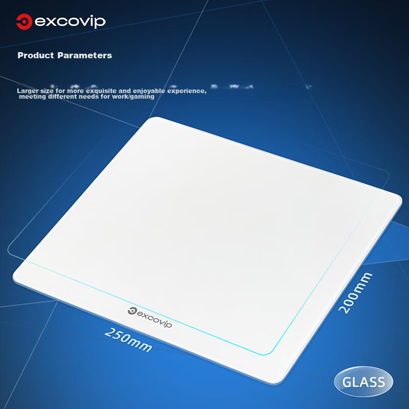 EXCO Glass Mouse Pad, Gaming Solid Color Mouse Pad, Hard Keyboard Desk Pad, Phot...