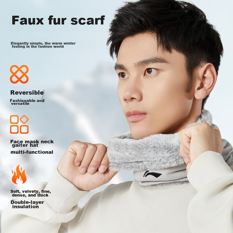 Li-Ning Neck Gaiter for Men, Cycling Face Mask, Face Protection, Warm Neck Guard...