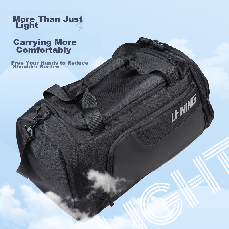 Li-Ning Crossbody Bag, Men's Gym Bag, Travel Bag, Large Capacity Shoulder Bag, S...