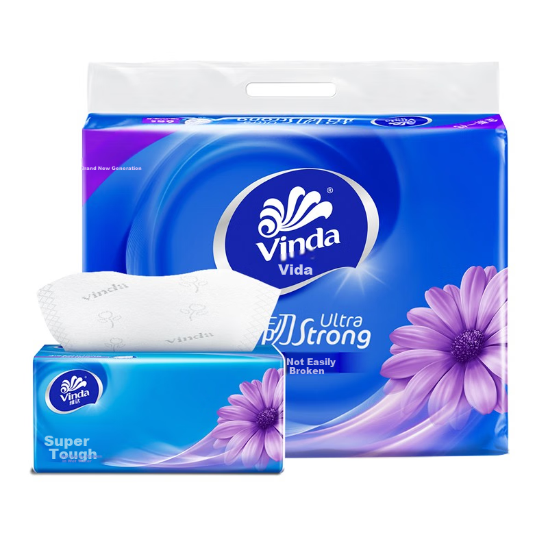 Vinda Ultra Strong 3-Ply 130 Sheets*6 Packs S Size, Water-Resistant, Toilet Pape...