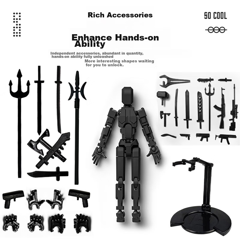 Lezhe Decompression Toy, Multi-Joint Highly Articulated Doll, Magnetic Attractio...