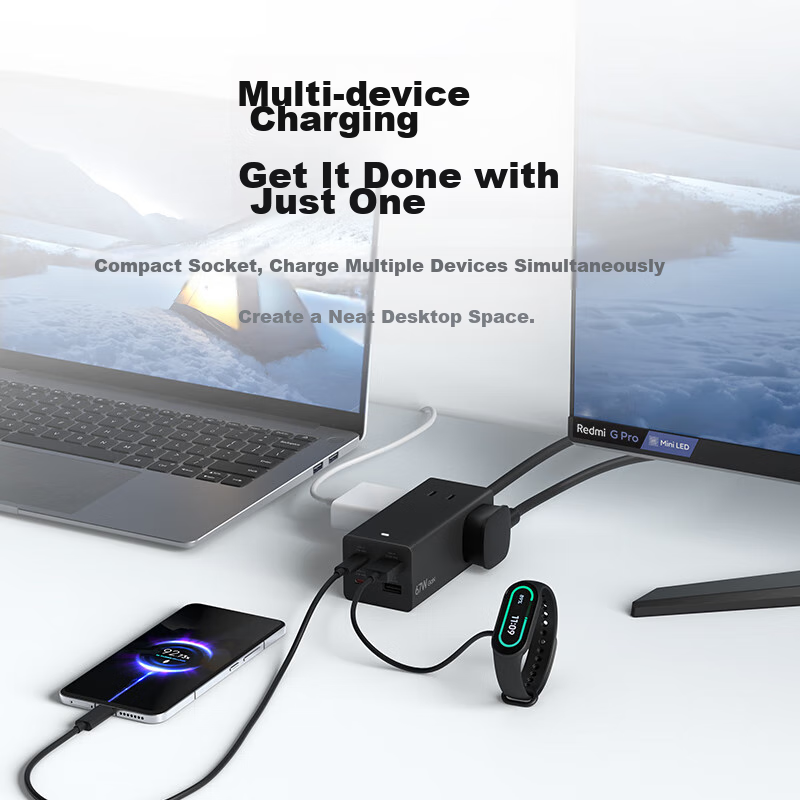 Xiaomi (MI) Gallium Nitride 67W Charger, Fast Charging Laptop Socket, Multifunct...