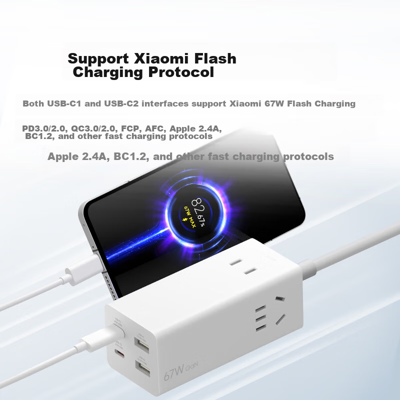 Xiaomi (MI) Gallium Nitride 67W Charger, Fast Charging Laptop Socket, Multifunct...