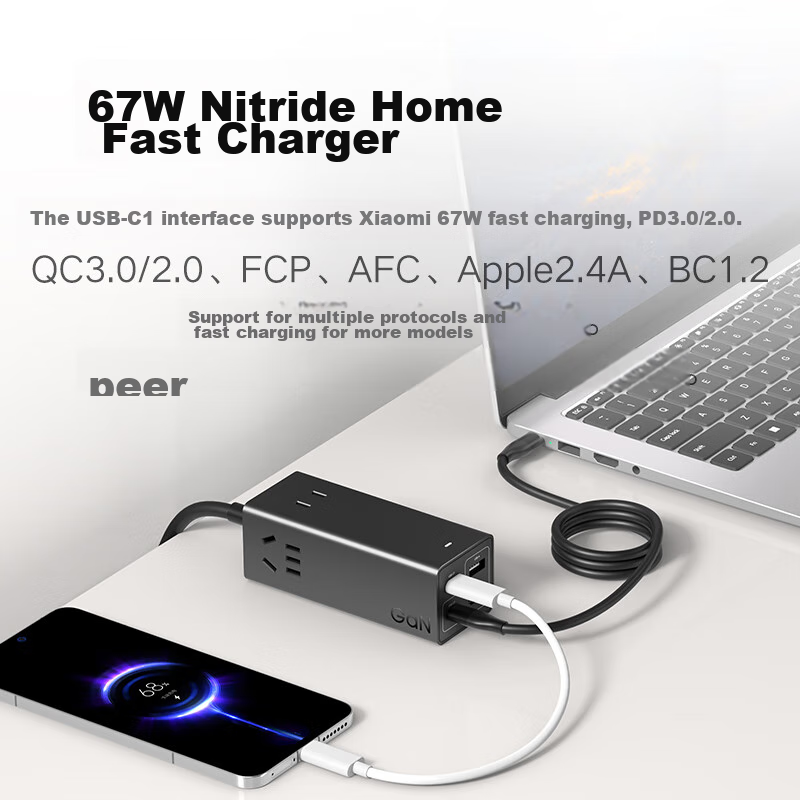 Xiaomi (MI) Gallium Nitride 67W Desktop Fast Charging Socket Pro, Laptop Switch...
