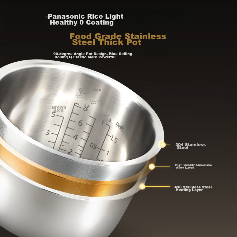 Panasonic [National Subsidy] Rice Light 0 Coating Rice Cooker for Home Use, 3-6...