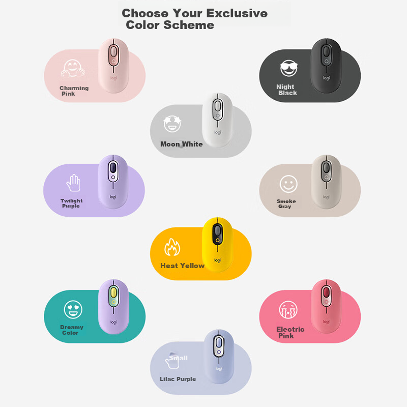 Logitech Fashion Series POP MOUSE Wireless Mouse, Bluetooth Mouse, Office Mouse,...
