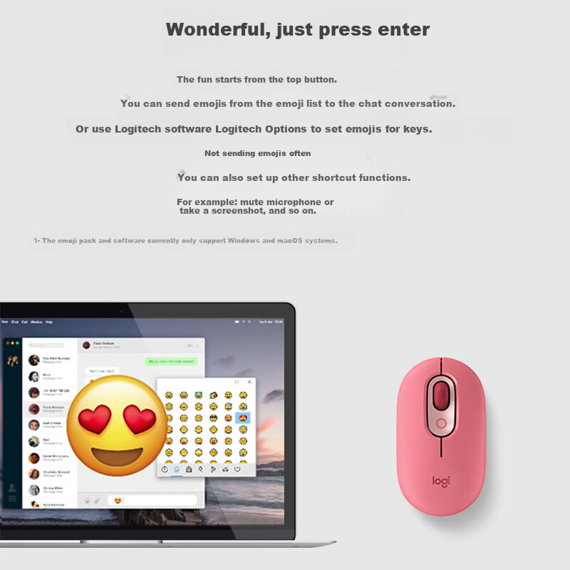 Logitech Fashion Series POP MOUSE Wireless Mouse, Bluetooth Mouse, Office Mouse,...