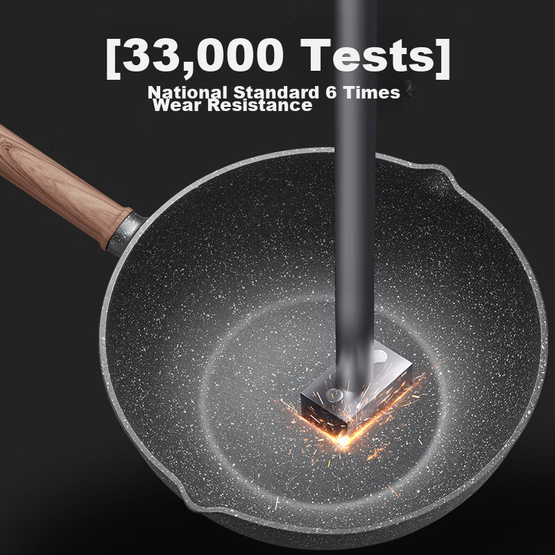 Supor Non-Stick Wok, Low Smoke, Household Maifanite Color Stir-Fry Pan, 30cm, Co...