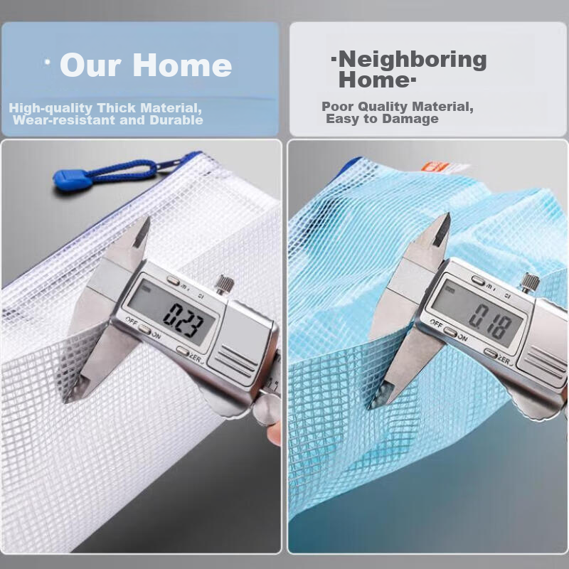 Licao File Folder, Zipper Transparent A4 Document Bag, Waterproof Exam Paper Sto...