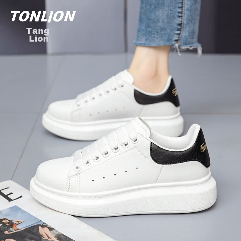 TonLion Women's Shoes, Summer Thick-Soled White Sneakers, Ladies Casual Skateboa...