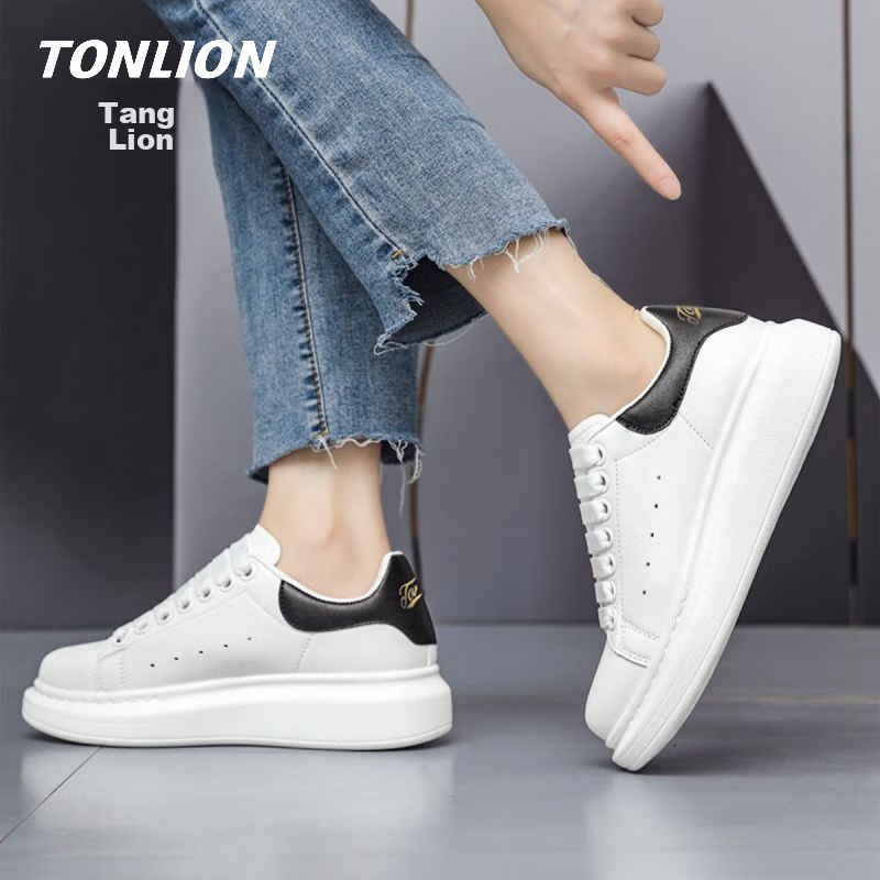TonLion Women's Shoes, Summer Thick-Soled White Sneakers, Ladies Casual Skateboa...