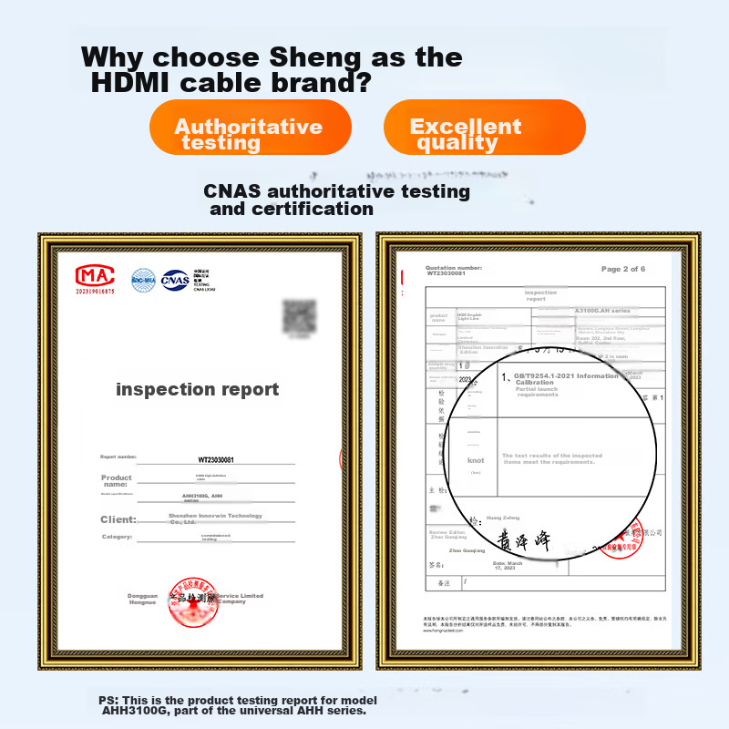 Shengwei HDMI Cable 2.0 Version, Computer TV 4K High-Definition Cable, 3D Video...