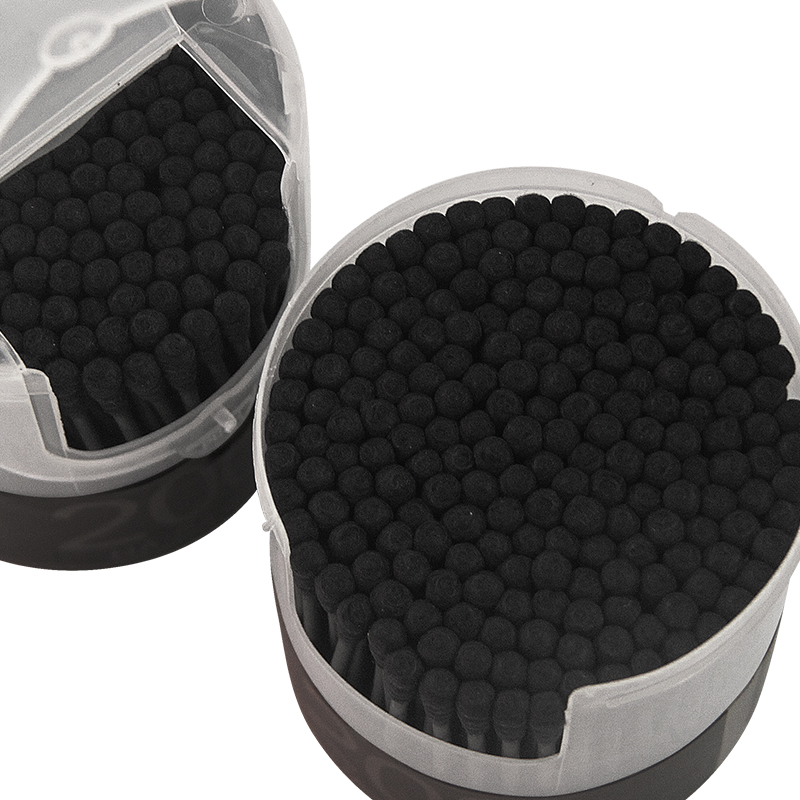 Xiaomama Black Double-Ended Spiral Ear Swabs, Ear Cleaning Cotton Buds, 200 Piec...