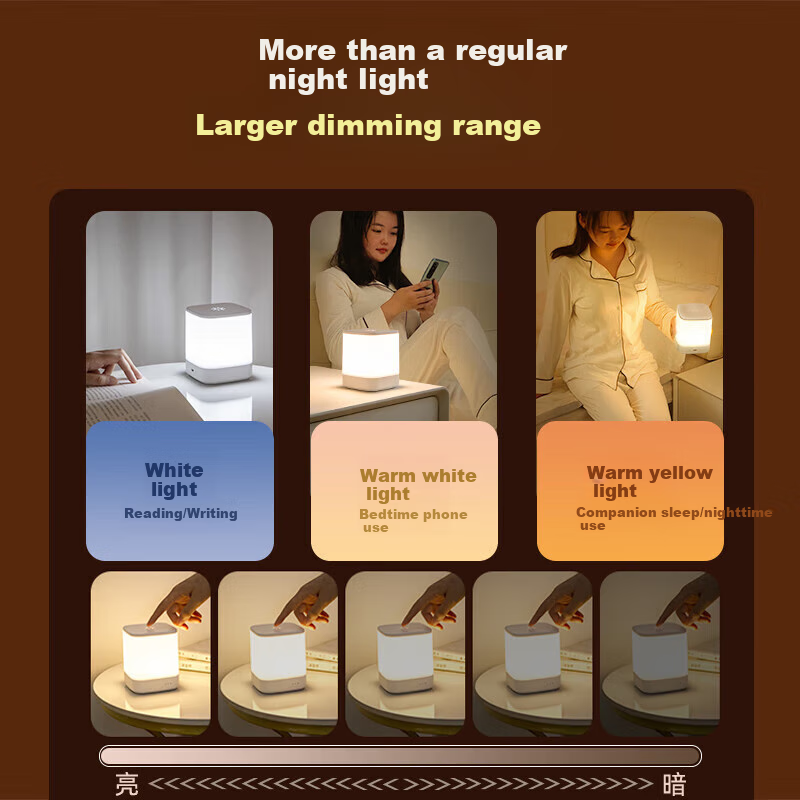 Heart-Shaped Rechargeable Night Light for Baby Feeding, Bedroom Bedside Lamp, Mo...