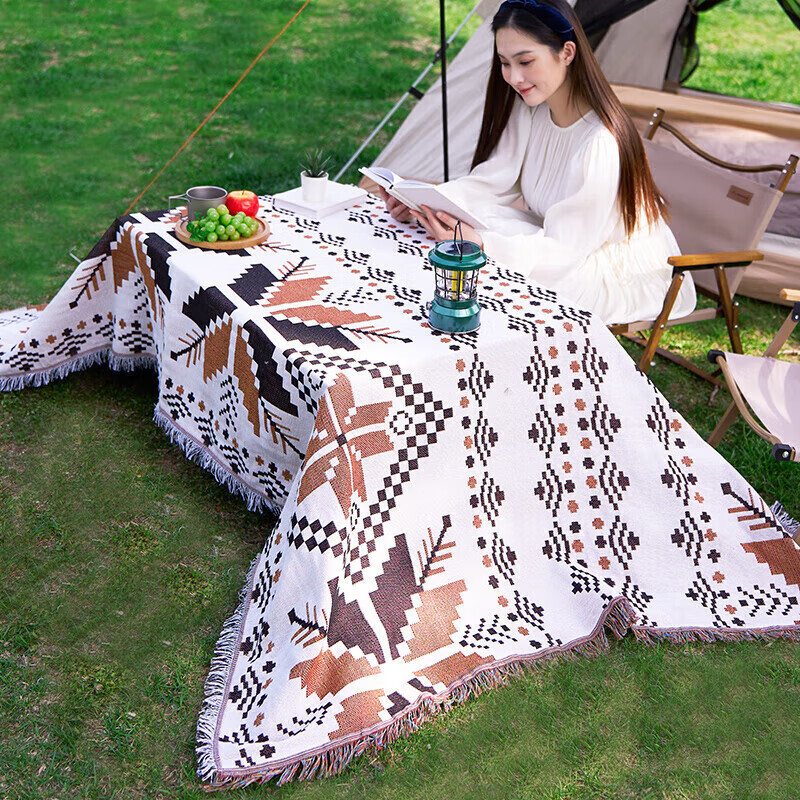 Suncojia Picnic Mat, Ethnic Style Camping Blanket, Camping Tablecloth, Carpet, S...