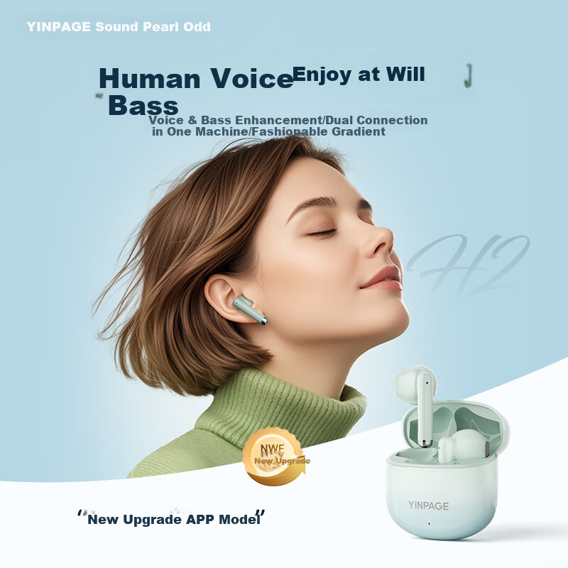 Yinbeiqi H2 True Wireless Bluetooth Earbuds Half In-Ear Style New Gaming Music H...
