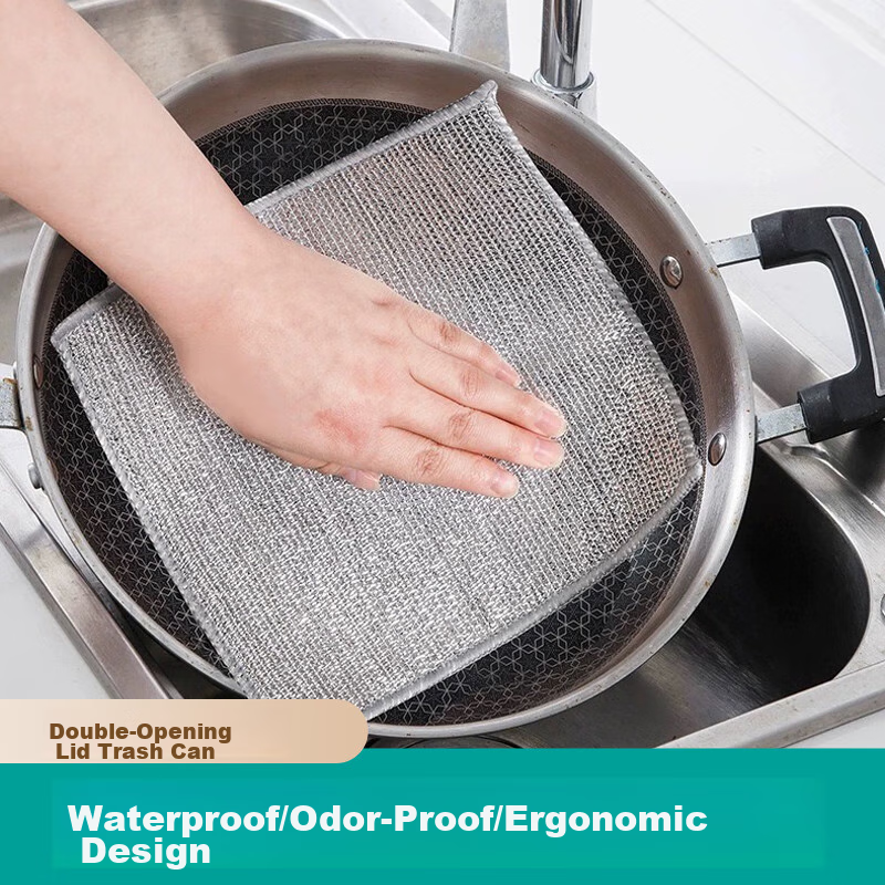 Xiwuyu Strong Mesh Cleaning Cloth, Household Pot Scrubber, Non-Stick Oil-Resista...