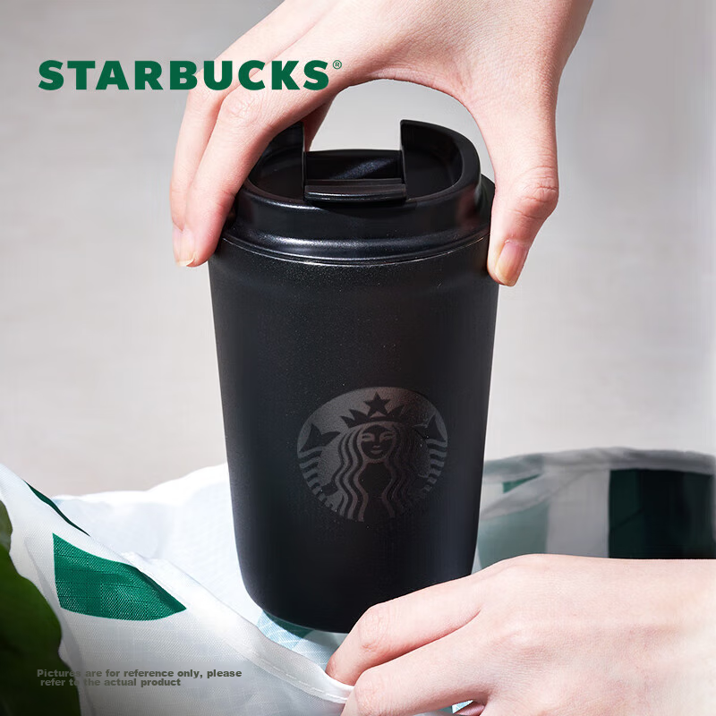 Starbucks Classic Obsidian Black Insulated Tumbler 355ml Coffee Mug Cold Water C...