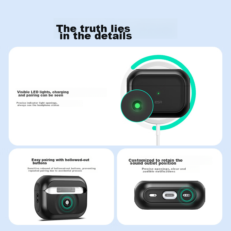 ESR AirPods Pro 2nd Generation Protective Case, Apple Earphone Case, MagSafe Mag...