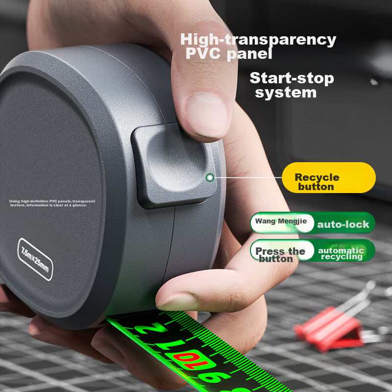 Shengda Fluorescent Self-Locking Steel Tape Measure, Carpenter's Ruler, Box Rule...