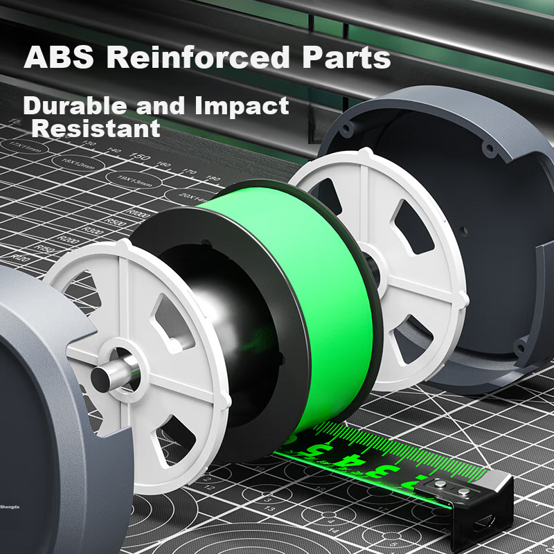 Shengda Fluorescent Self-Locking Steel Tape Measure, Carpenter's Ruler, Box Rule...