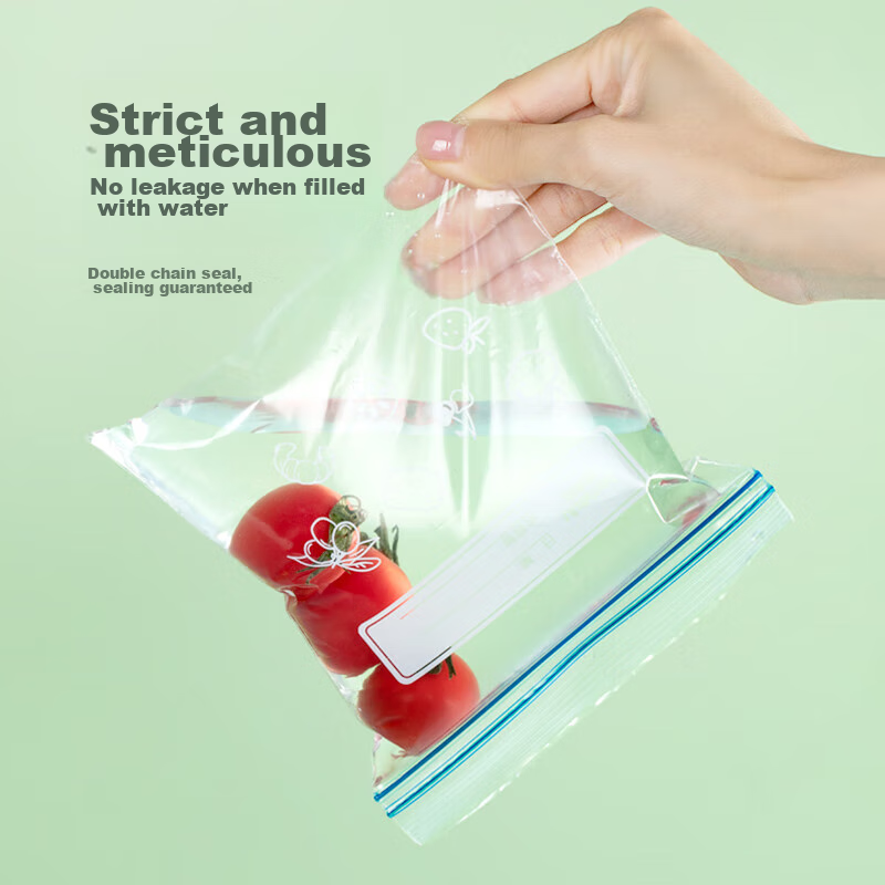 Temeiju Antibacterial Food Storage Bags, Large Zipper Self-Sealing Bags, Food-Gr...