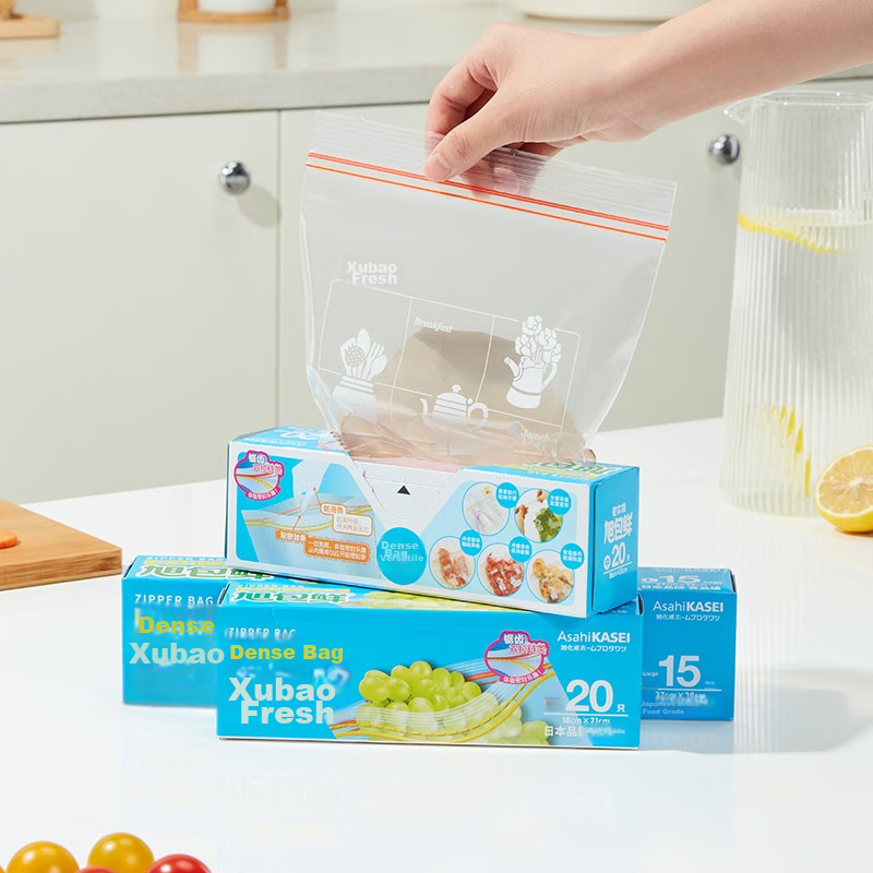 Xubaoxian Japanese Brand PE Sealing Bags, Medium Size, 50 Pieces, Double Zipper,...