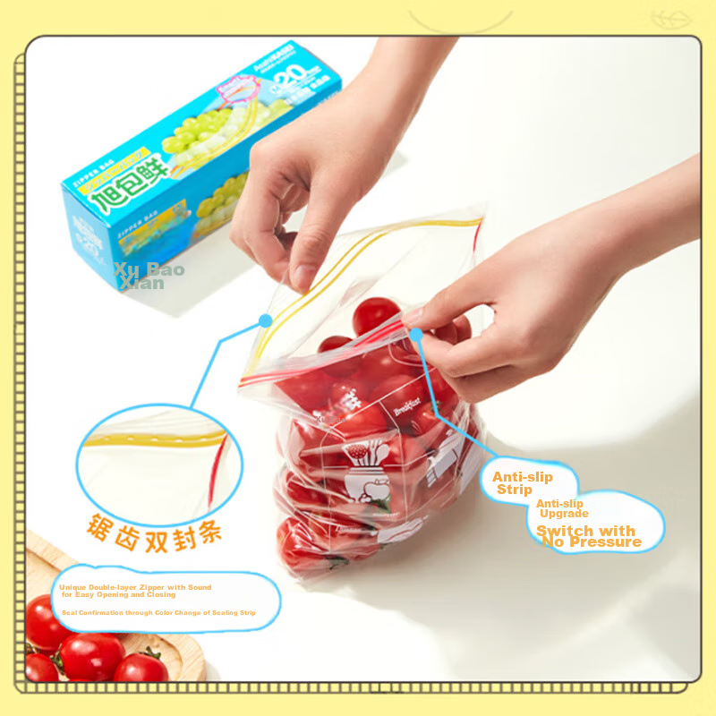 Xubaoxian Japanese Brand PE Sealing Bags, Large Size, 15 Pieces, Double Zipper,...