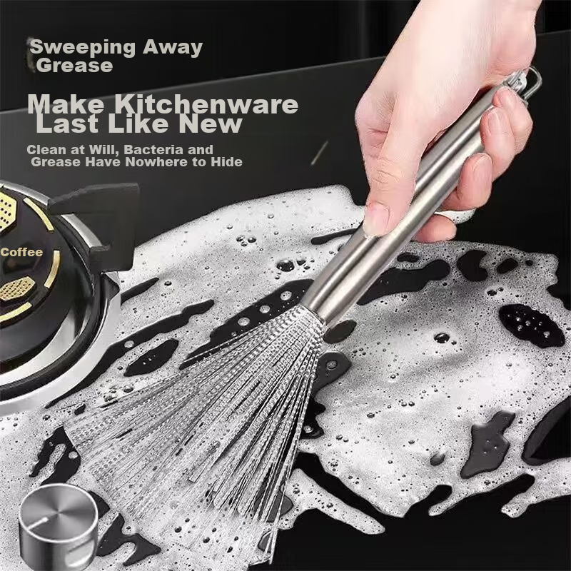 Shangmeide 304 Stainless Steel Pot Brush, Kitchen Cleaning Tool, Stainless Steel...