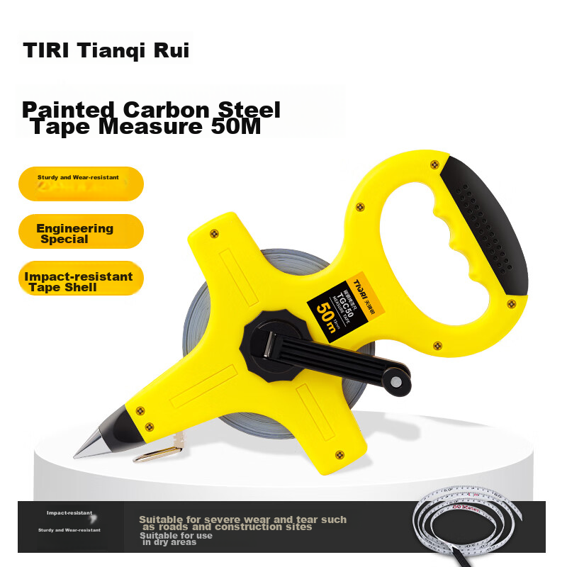 Tianqi Rui Steel Tape Measure 50 Meters, Handheld And Stand-Up Cross-Shaped Long...