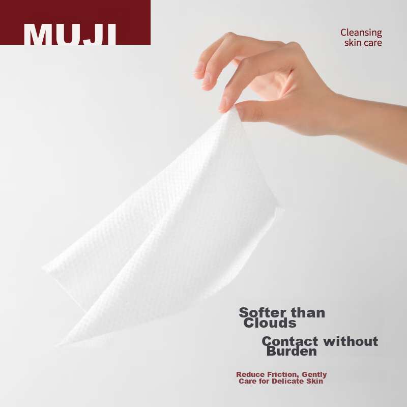 MUJI Disposable Facial Towel 3 packs*80 sheets Pearl Pattern Facial Towel Larger...
