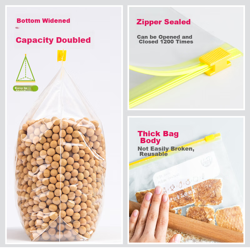 Yiyoujia Zipper Food Storage Bags, Airtight Bags, Odor-Proof Bags, Lockable Bags...